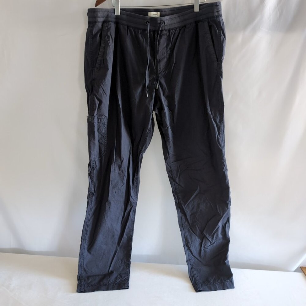 L.L. Bean Men's Blue Trousers Hiking Pants Elastic Drawstring Pockets, XL
